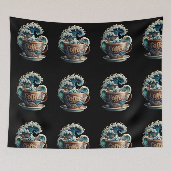 Item preview, Coffee Kanagawa - The Great Wave Of Coffee designed and sold by ExploreTheStore.