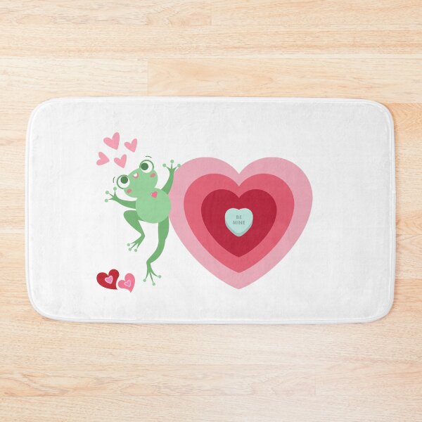 Item preview, Romantic Frog with Be Mine Message in Red and Pink Hearts Design designed and sold by Leap Shop.