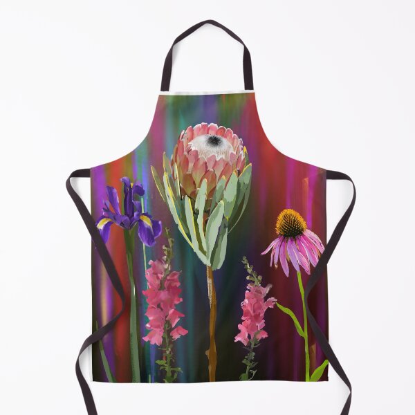 Item preview, 'Stand Tall' Protea, Snapdragon, Iris and Echinacea Flower Design on Abstract Rainbow designed and sold by Venus-in-Virgo.