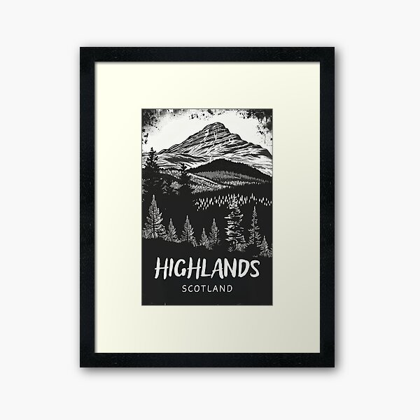 Item preview, A Vintage Travel Illustration of Highlands - Scotland  designed and sold by GoodOldVintage.