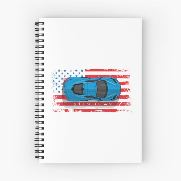 Item preview, Blue Chevy Corvette C8 American Flag Illustration designed and sold by blackdogshop.
