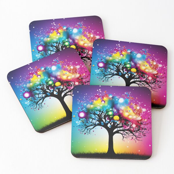 Item preview, Colorful tree in rainbow landscape designed and sold by DeMuurdecoratie.