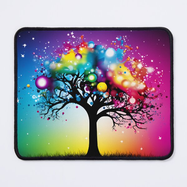 Item preview, Colorful tree in rainbow landscape designed and sold by DeMuurdecoratie.