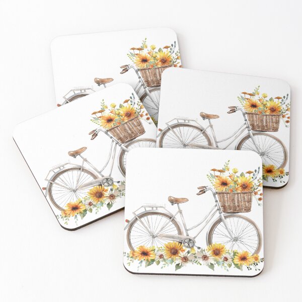 Item preview, Rustic Bicycle with Basket of Flowers designed and sold by Lily-and-Lyle.