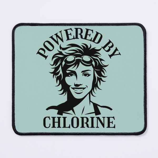 Item preview, Powered by chlorine - swim team designed and sold by EvergreenWhimsy.