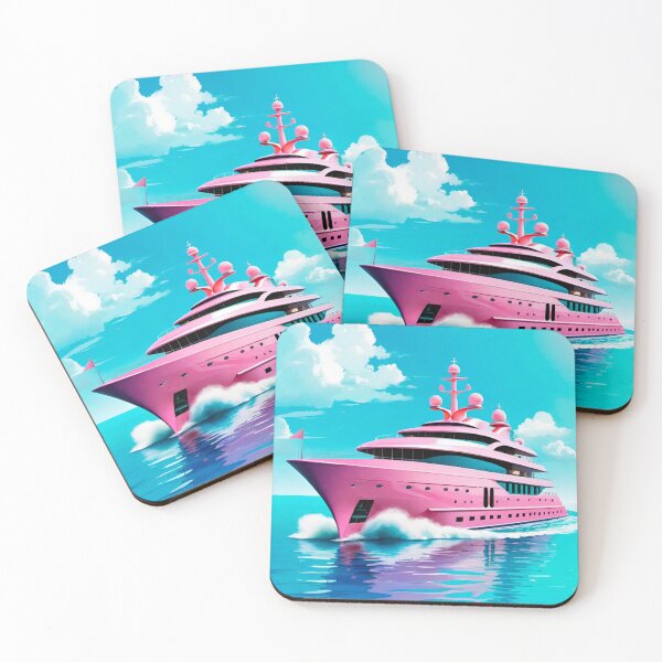 Item preview, Majestic Serenity: Huge Pink Yacht in Calm Seas designed and sold by GrizzlyCollective.
