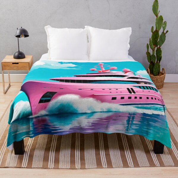 Item preview, Majestic Serenity: Huge Pink Yacht in Calm Seas designed and sold by GrizzlyCollective.