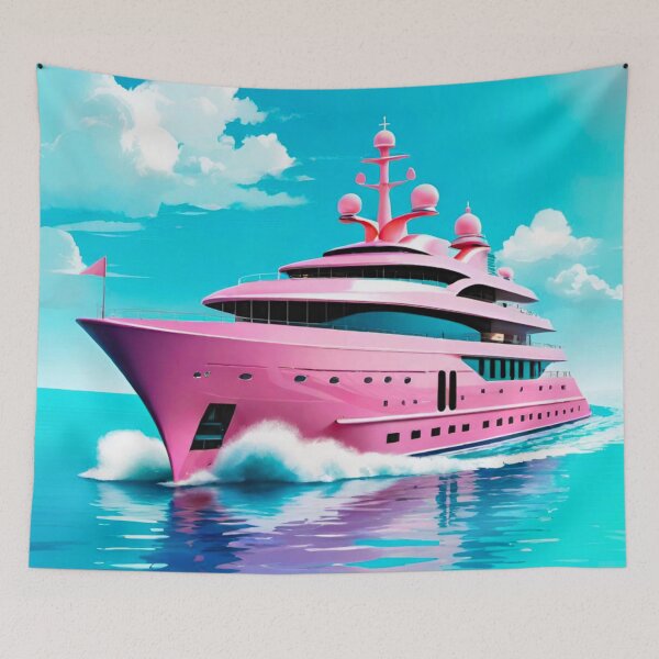 Item preview, Majestic Serenity: Huge Pink Yacht in Calm Seas designed and sold by GrizzlyCollective.