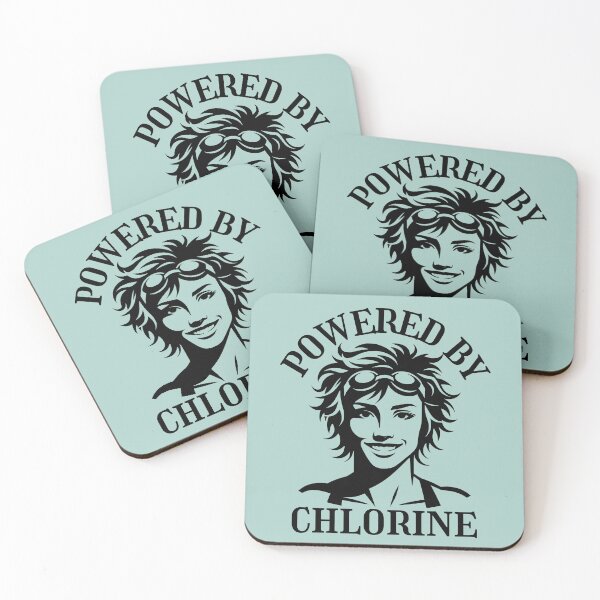 Item preview, Powered by chlorine - swim team designed and sold by EvergreenWhimsy.