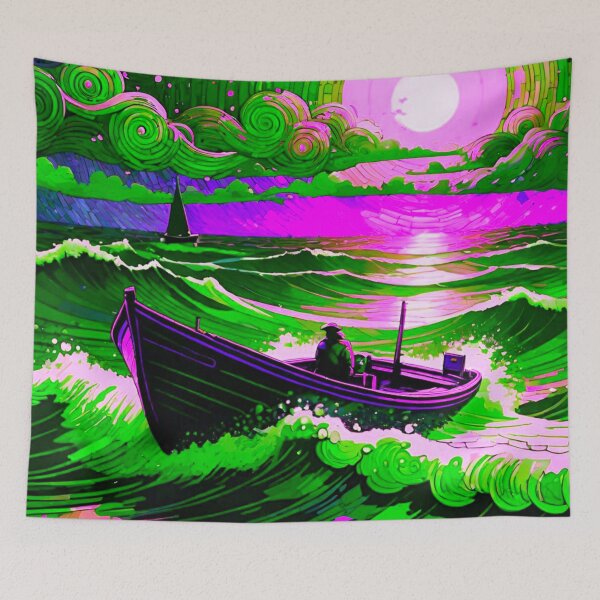 Item preview, Endurance at Dusk: Fishing Boat on Choppy Ocean designed and sold by GrizzlyCollective.