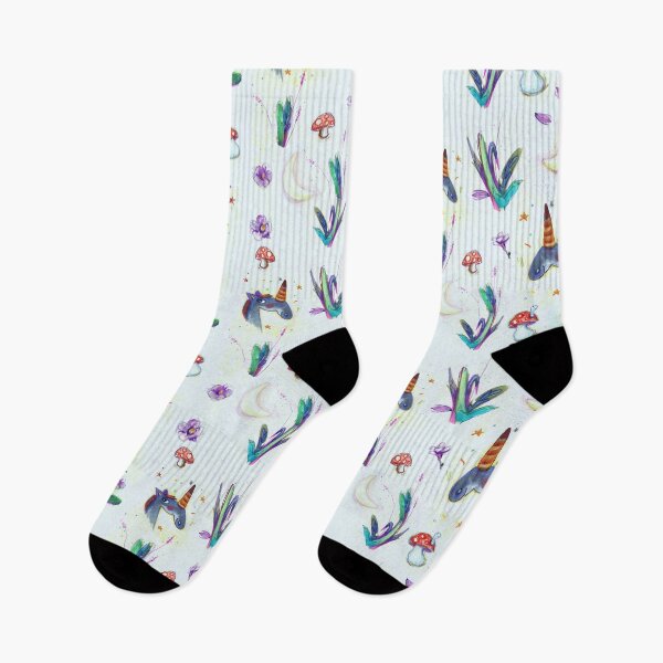 Item preview, Artistic Unicorns and mushrooms pattern  designed and sold by Dalia Bieliūnaitė.
