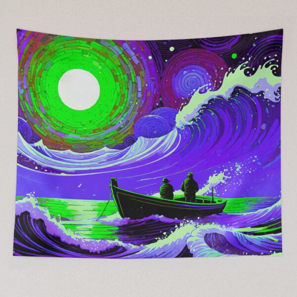 Item preview, Against the Elements: Fishing Boat Facing Mega Wave designed and sold by GrizzlyCollective.