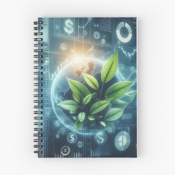 Item preview, Green Growth Financial Charts with Fresh Leaves - Environmental Investment & Sustainable Economy Art Print designed and sold by ManeeStore.