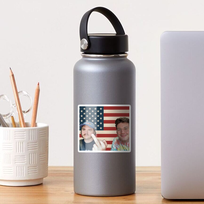 Ted Nivison and Jschlatt American Flag Poster