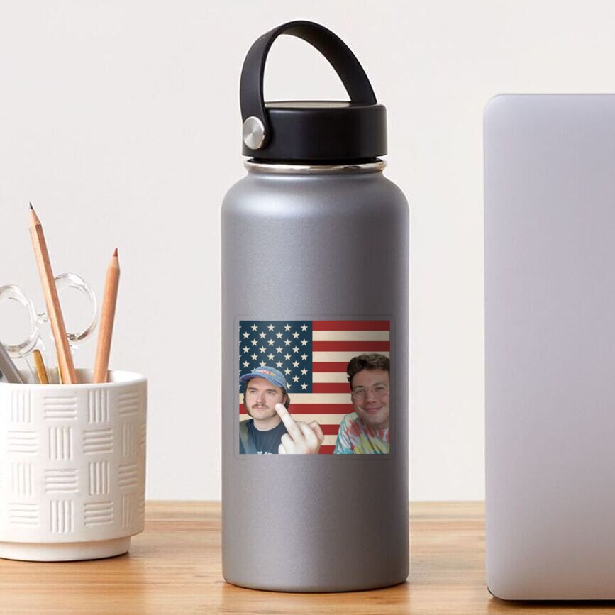 Ted Nivison and Jschlatt American Flag Poster