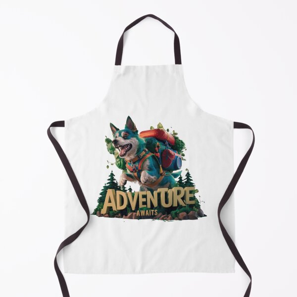 Item preview, Adventure Awaits Bold Dog with Hiking Gear designed and sold by deluxedigital1.