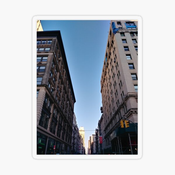 Tower block, High-rise building, Happiness, Building, Skyscraper, New York, Manhattan, Street, Pedestrians, Cars, Towers, morning, trees, subway, station, Spring, flowers, Brooklyn Transparent Sticker
