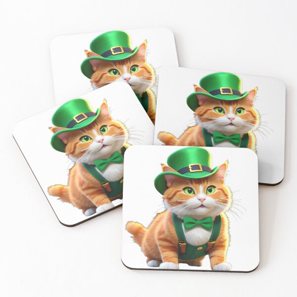 Item preview, Mischievous Orange Leprechaun Cat designed and sold by tonyartprints.