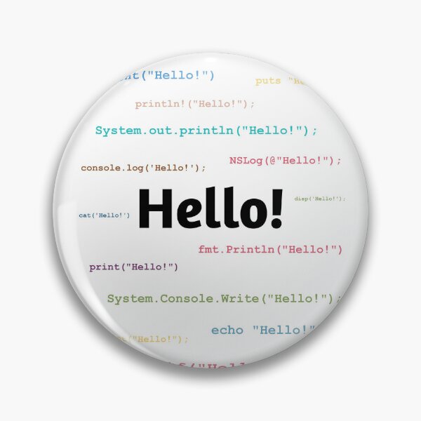 Item preview, SoftWear - Hello! in Different (Programming) Languages - White designed and sold by AZ Squared.