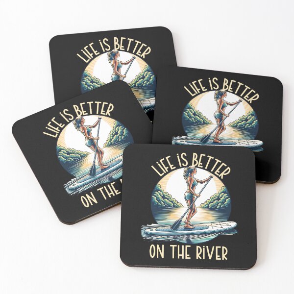 Item preview, Life is better on the river - stand up paddleboarding designed and sold by EvergreenWhimsy.
