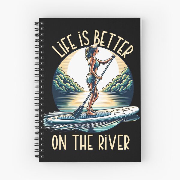 Item preview, Life is better on the river - stand up paddleboarding designed and sold by EvergreenWhimsy.