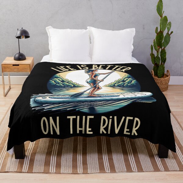 Item preview, Life is better on the river - stand up paddleboarding designed and sold by EvergreenWhimsy.