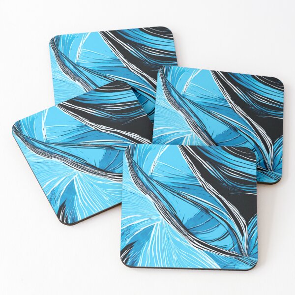 Item preview, blue fabric oblique striped black white designed and sold by janjacbu.