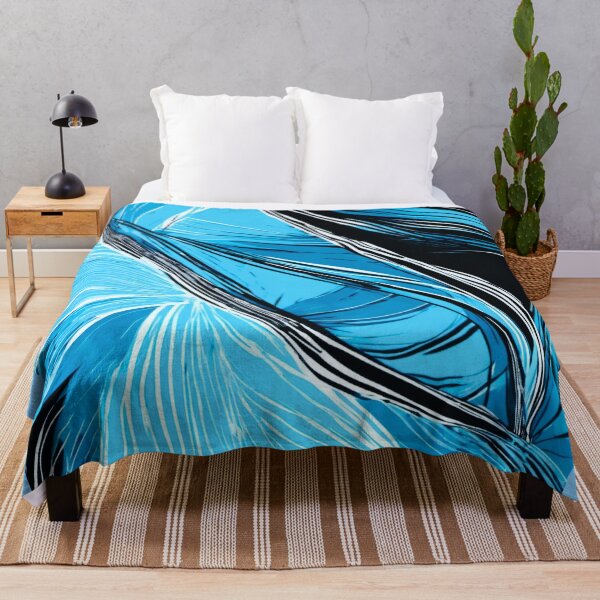 Item preview, blue fabric oblique striped black white designed and sold by janjacbu.