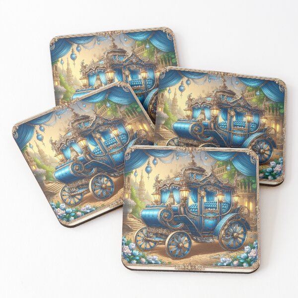Artikelvorschau, Vintage Märchen blauer Kutschen-Kunstdruck, Colin Bridgertons Kutschenfahrten entworfen und verkauft von ManeeStore.