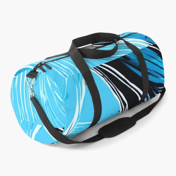 Item preview, blue fabric oblique striped black white designed and sold by janjacbu.