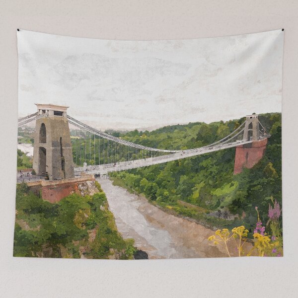 Item preview, Clifton Suspension Bridge, Avon Gorge, Wildflowers designed and sold by stevepaint.