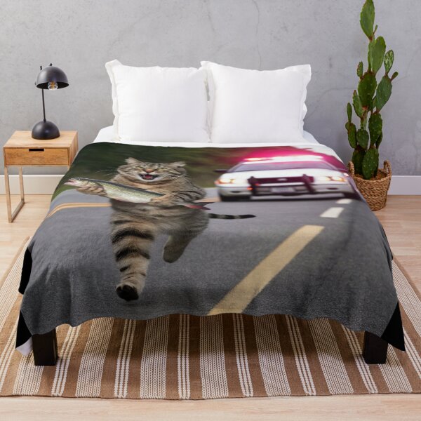 Item preview, Cat running with Fish designed and sold by nimmitrends.