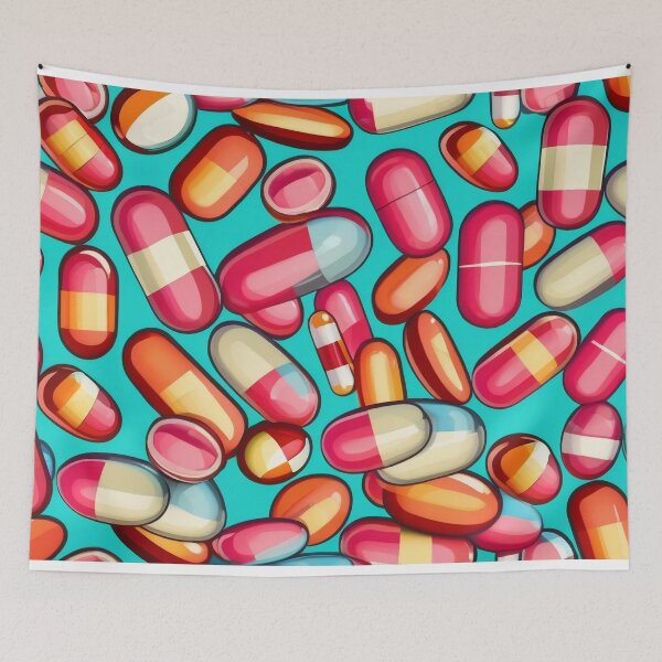 Item preview, Colorful Pills Pattern Health Drugs designed and sold by DreamCraze.