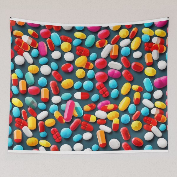 Item preview, Colorful Tablets Prescription Drugs Allover Pattern  designed and sold by DreamCraze.