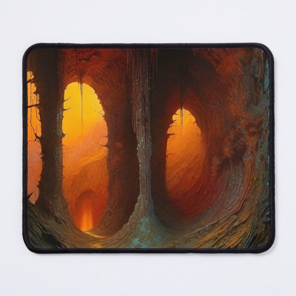 Item preview, The Burning Caverns of Infernus - Dark Fantasy Art concept designed and sold by Delerat7.