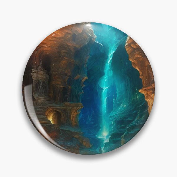 Item preview, Exploring the Cavern Waterfall - Dark Fantasy Art concept designed and sold by Delerat7.