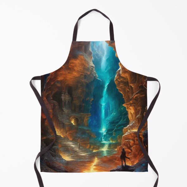 Item preview, Exploring the Cavern Waterfall - Dark Fantasy Art concept designed and sold by Delerat7.