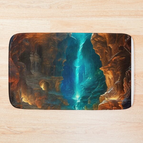 Item preview, Exploring the Cavern Waterfall - Dark Fantasy Art concept designed and sold by Delerat7.
