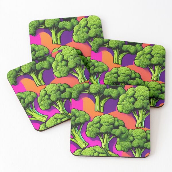 Item preview, Colorful 70s Broccoli Healthy Vegetable Allover Pattern designed and sold by DreamCraze.