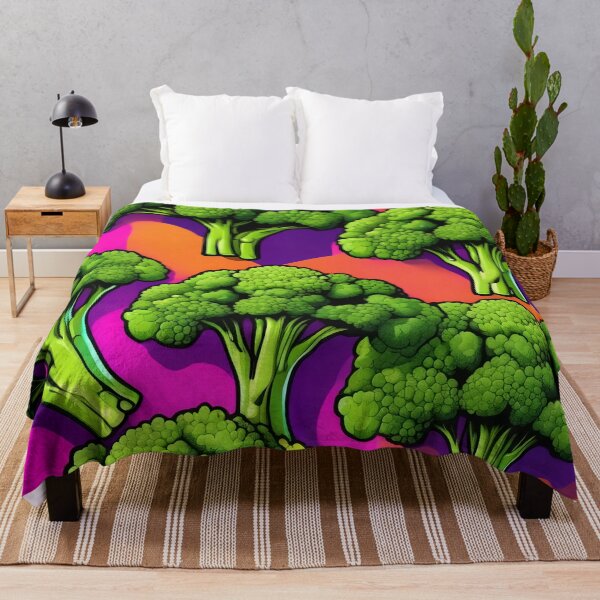 Item preview, Colorful 70s Broccoli Healthy Vegetable Allover Pattern designed and sold by DreamCraze.