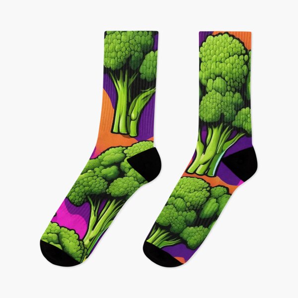 Item preview, Colorful 70s Broccoli Healthy Vegetable Allover Pattern designed and sold by DreamCraze.