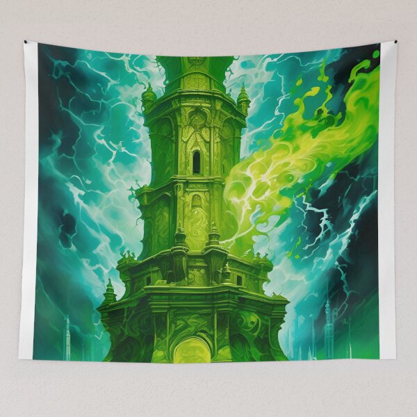 Item preview, The Green Wizards Tower - Fantasy Art concept designed and sold by Delerat7.