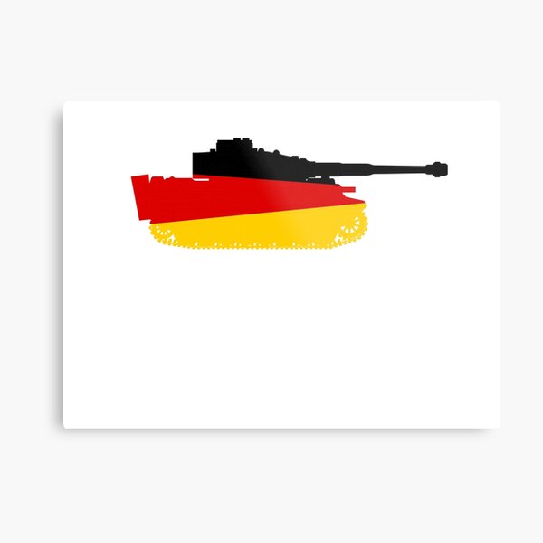 German Tiger Tank with German Flag Metal Print
