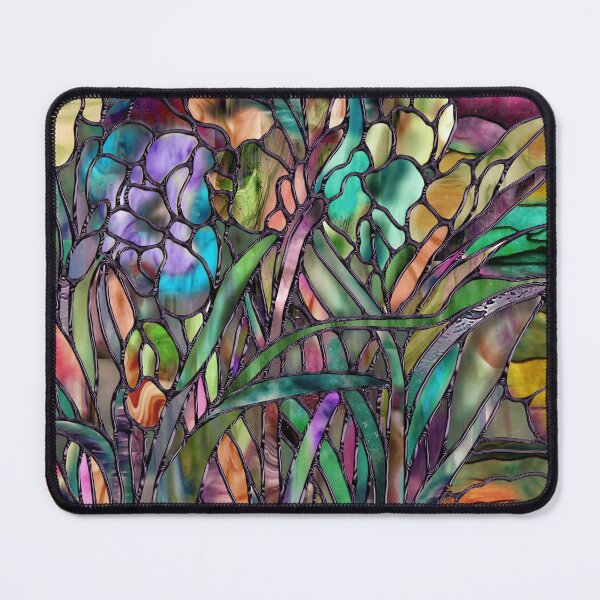Item preview, Stained Glass Candy Coated Irises designed and sold by Sasha Art Gallery.