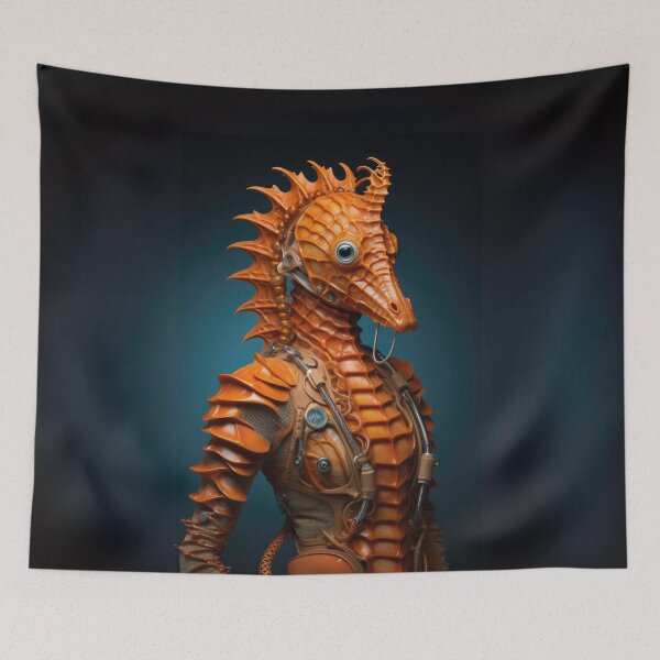 Item preview, Futuristic Seahorse in Intricate Armor designed and sold by Sillytoe.