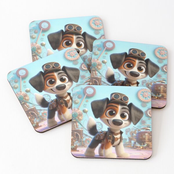 Item preview, Steampunk American Foxhound in a Mechanical Wonderland designed and sold by Sillytoe.