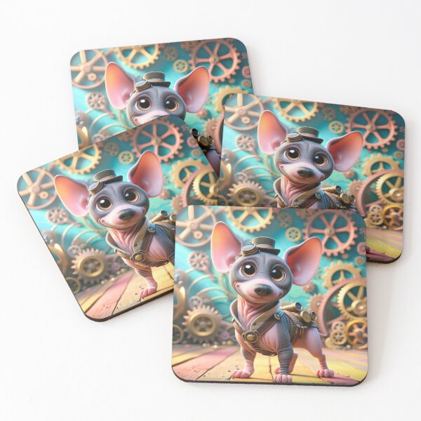 Item preview, Steampunk American Hairless Terrier in a Gear-Filled Wonderland designed and sold by Sillytoe.