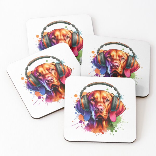 Item preview, Vizsla with Headphones designed and sold by MyCozyCorner24.