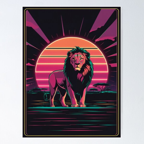 Item preview, Retro Lion Sunset designed and sold by Exodoi.
