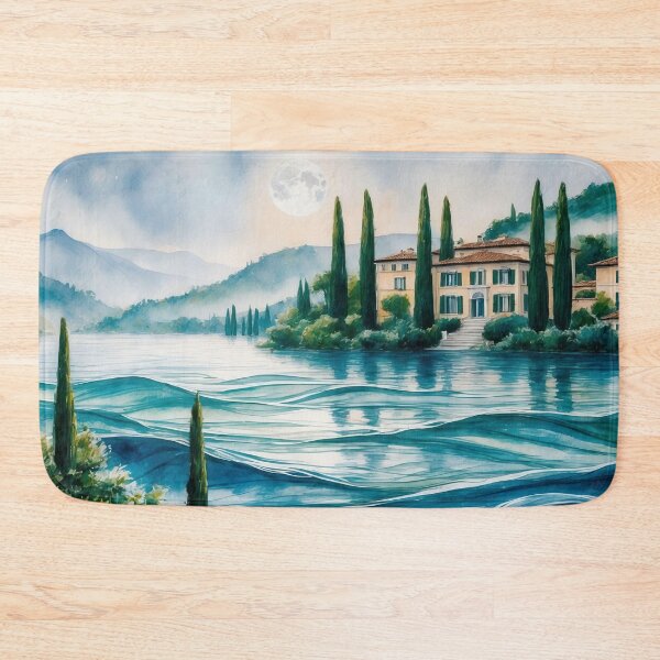 Item preview, Moonlit Serenade Over Tranquil Lake Estate designed and sold by ArtComixHaven.